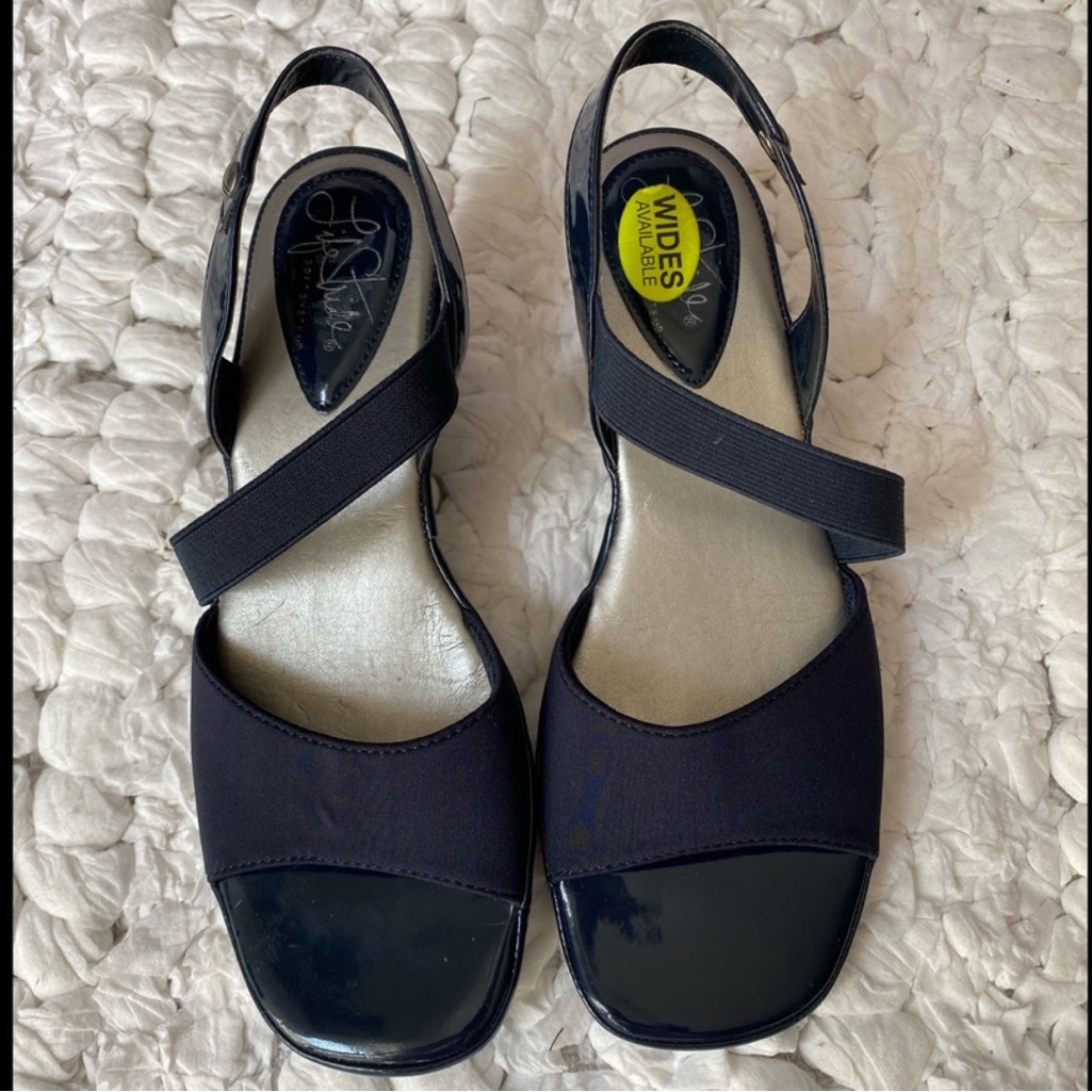 Nwot Life Stride Fairway Wide Wedge Heels Sandals Nwot Life Stride Fairway Wide Wedge Heels Sandals